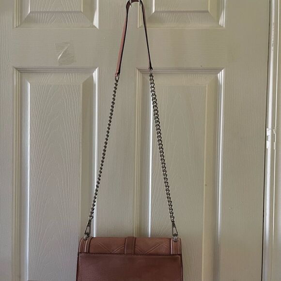 Rebecca Minkoff Chevron Love leather Quilted pink Crossbody Bag . - Picture 4 of 16